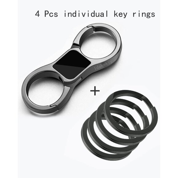 Key Chain Quick Release Spring with 4 Key Ring Heavy Duty Car Keychain Organizer - Picture 2 of 6